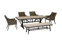 KIT Flax 6 Piece Patio Dining Set with Bench - Oak Grove-3