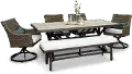 6PC/OAKGRV/TB,4SW,BN Contemporary 6 Piece Patio Dining Set with Bench - Oak Grove