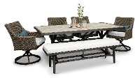 KIT Contemporary 6 Piece Patio Dining Set with Bench - Oak Grove-1