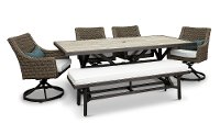 KIT Contemporary 6 Piece Patio Dining Set with Bench - Oak Grove-2