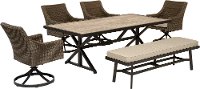 KIT Contemporary 6 Piece Patio Dining Set with Bench - Oak Grove-3