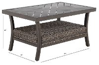 Wicker Slat Top Patio Coffee Table - Trenton-3