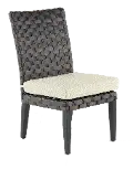Sunset Beige and Wicker Armless Patio Dining Chair