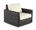 Sunset Beige and Wicker Swivel Gliding Patio Lounge Chair