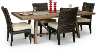 Sunset 5 Piece Patio Dining Set with 4 Armless Chairs