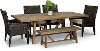 6 Piece Patio Dining Set with 4 Armchairs and Bench - Sunset