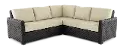 Sunset 3 Piece Beige and Wicker Patio Sectional
