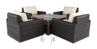 5 Piece Patio Fire Pit with Gliding Lounge Chairs - Sunset-4