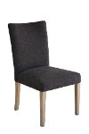 Dark Gray Upholstered Dining Room Chair - Modern Eclectic