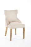 Tan and Natural Upholstered Dining Room Chair - Modern Eclectic