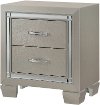 Contemporary Champagne Nightstand - Platinum