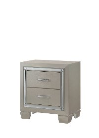 Contemporary Champagne Nightstand - Platinum
