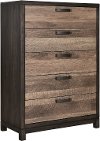 Rustic Brown and Wood Chest of Drawers - Harrison