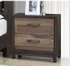 Rustic Brown and Wood Nightstand - Harrison