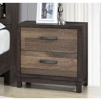 Rustic Brown and Wood Nightstand - Harrison