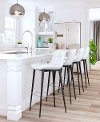 White Upholstered Counter Height Stool (Set of 2) - Tangiers