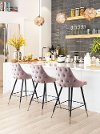 Pink Upholstered Counter Height Stool - Piccolo