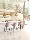 Pink Upholstered Bar Stool - Piccolo