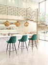 Green Upholstered Bar Stool - Piccolo
