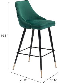 Green Upholstered Bar Stool - Piccolo-6