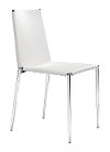 White and Chrome Dining Room Chair (Set of 4) - Alex