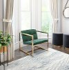 Modern Green Upholstered Lounge Chair with Gold Frame