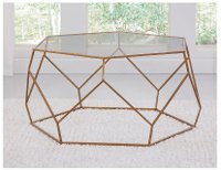 Modern Gold Hexagonal Coffee Table - Roxy-1