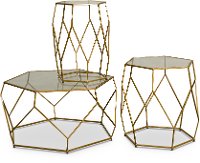 Modern Gold Hexagonal Coffee Table - Roxy-3