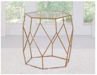 Modern Gold Hexagon End Table - Roxy