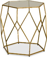 Modern Gold Hexagon End Table - Roxy-2