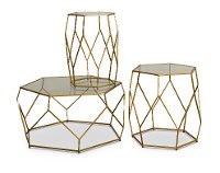 Modern Gold Hexagon End Table - Roxy-3