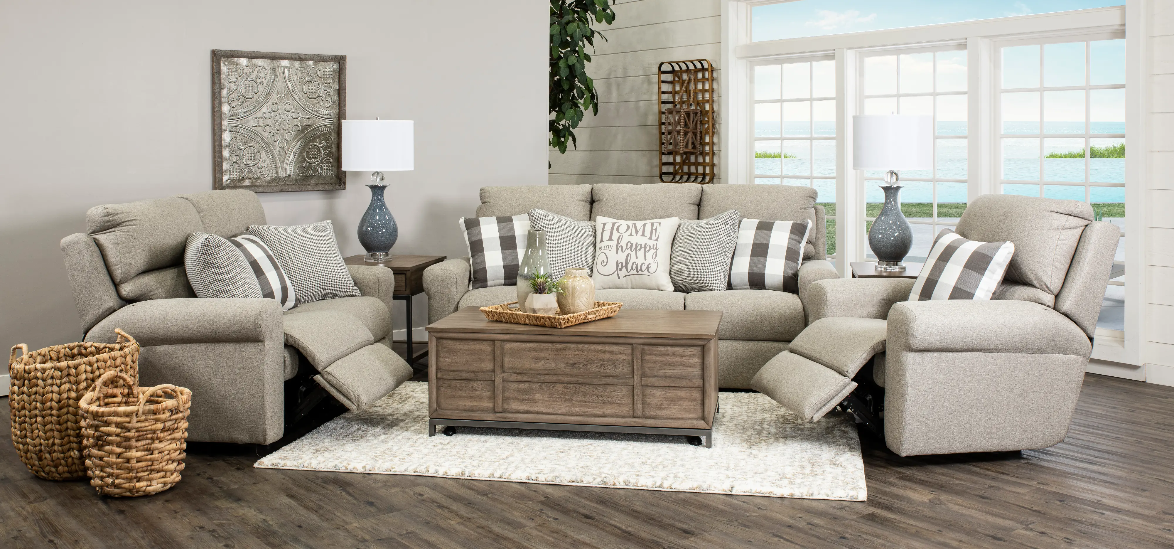 1210-6/1605-58 Westport Metal Gray Lay Flat Glider Recliner-4