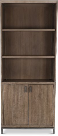 Trellis Desert Brown Contemporary Bookcase with Door