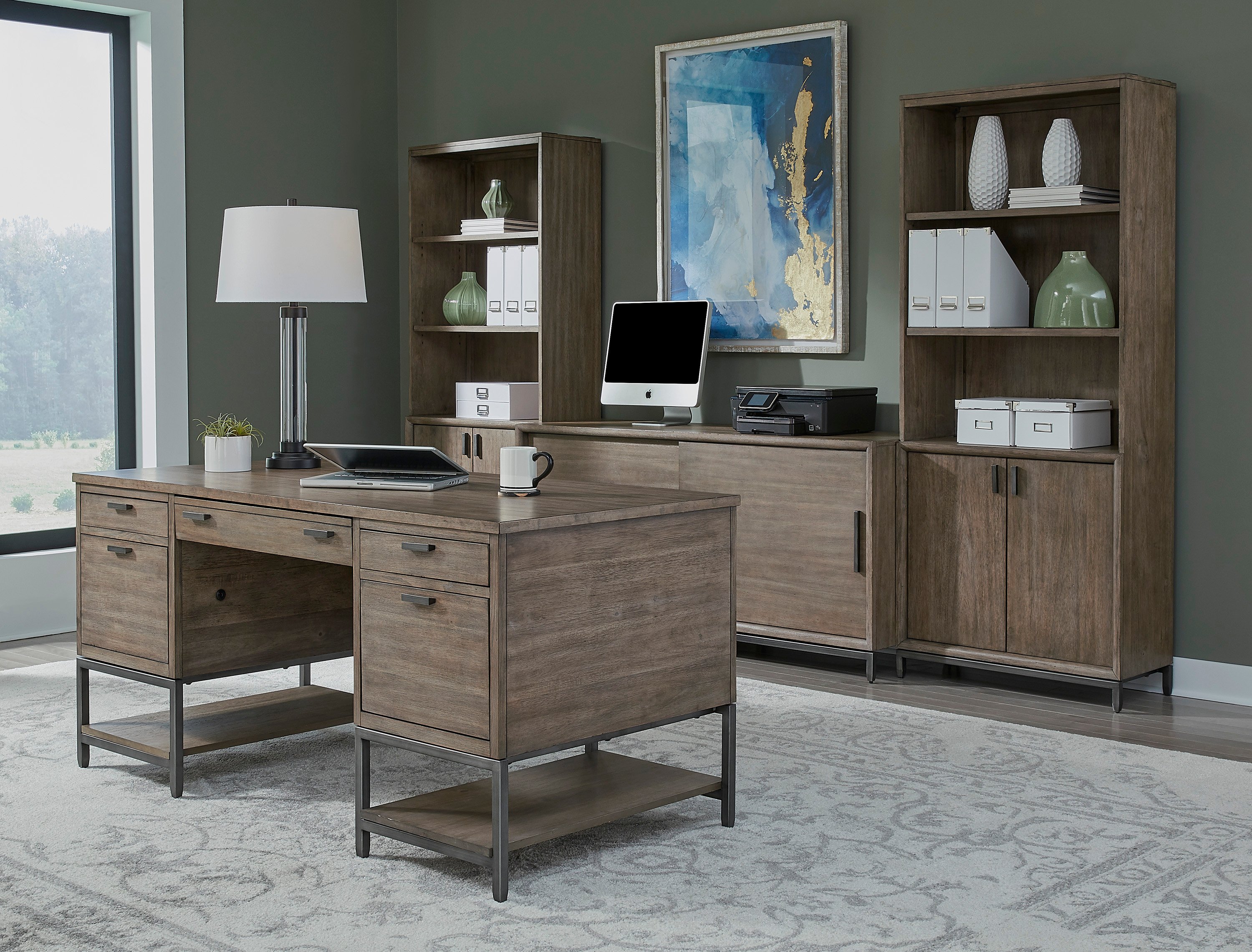 Trellis Desert Brown Contemporary Home Office Desk-2