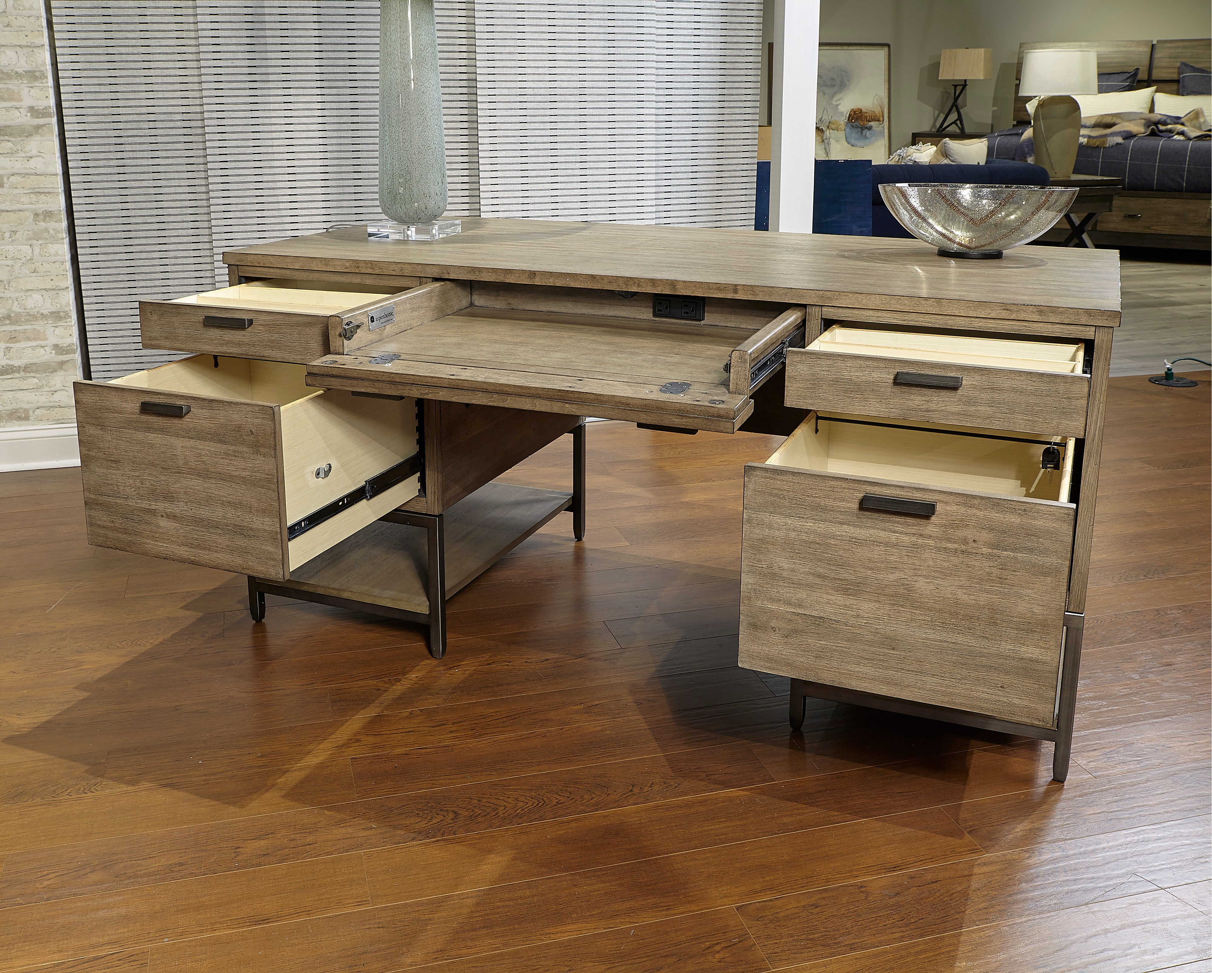 Trellis Desert Brown Contemporary Home Office Desk-5