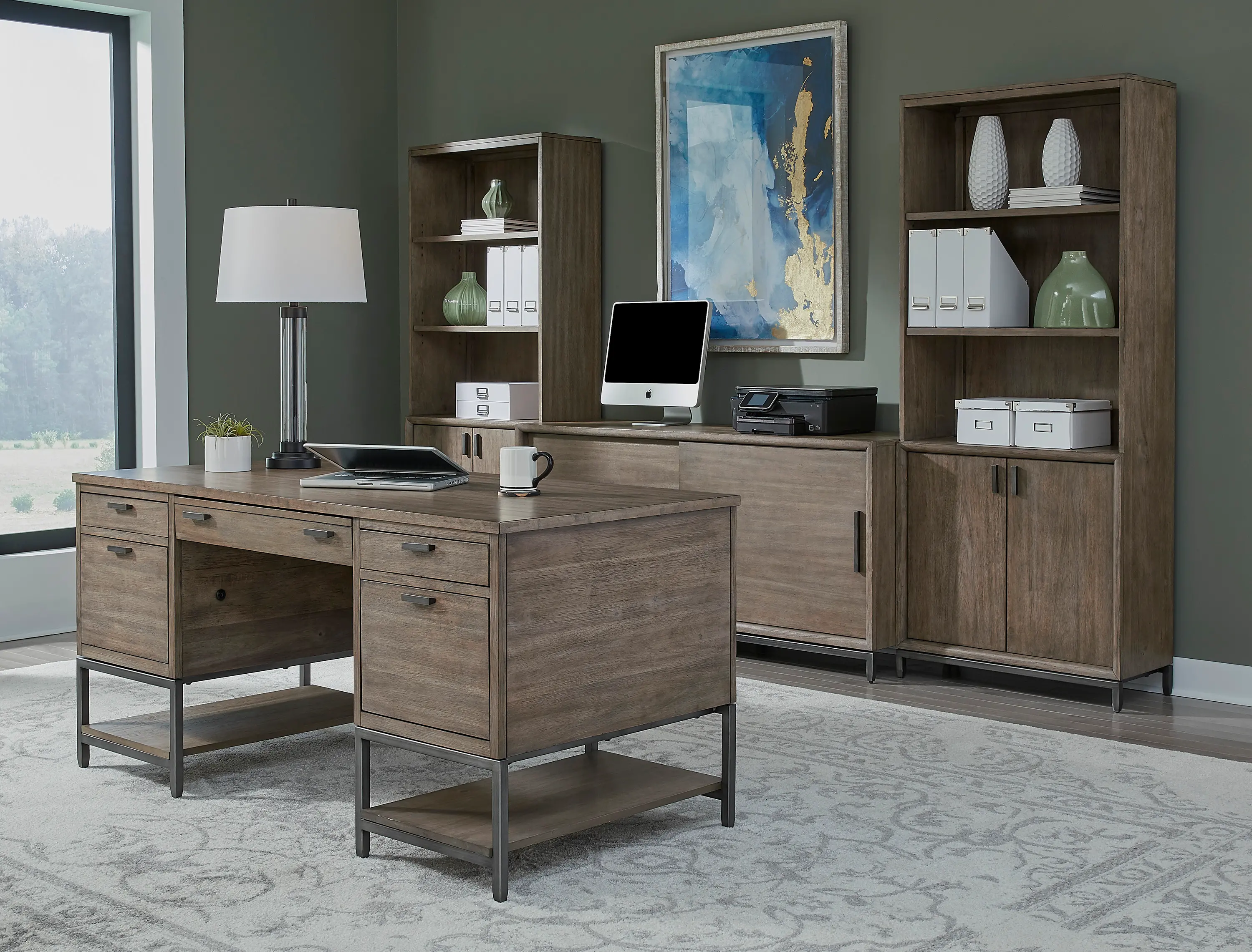 Trellis Desert Brown Home Office Desk-2