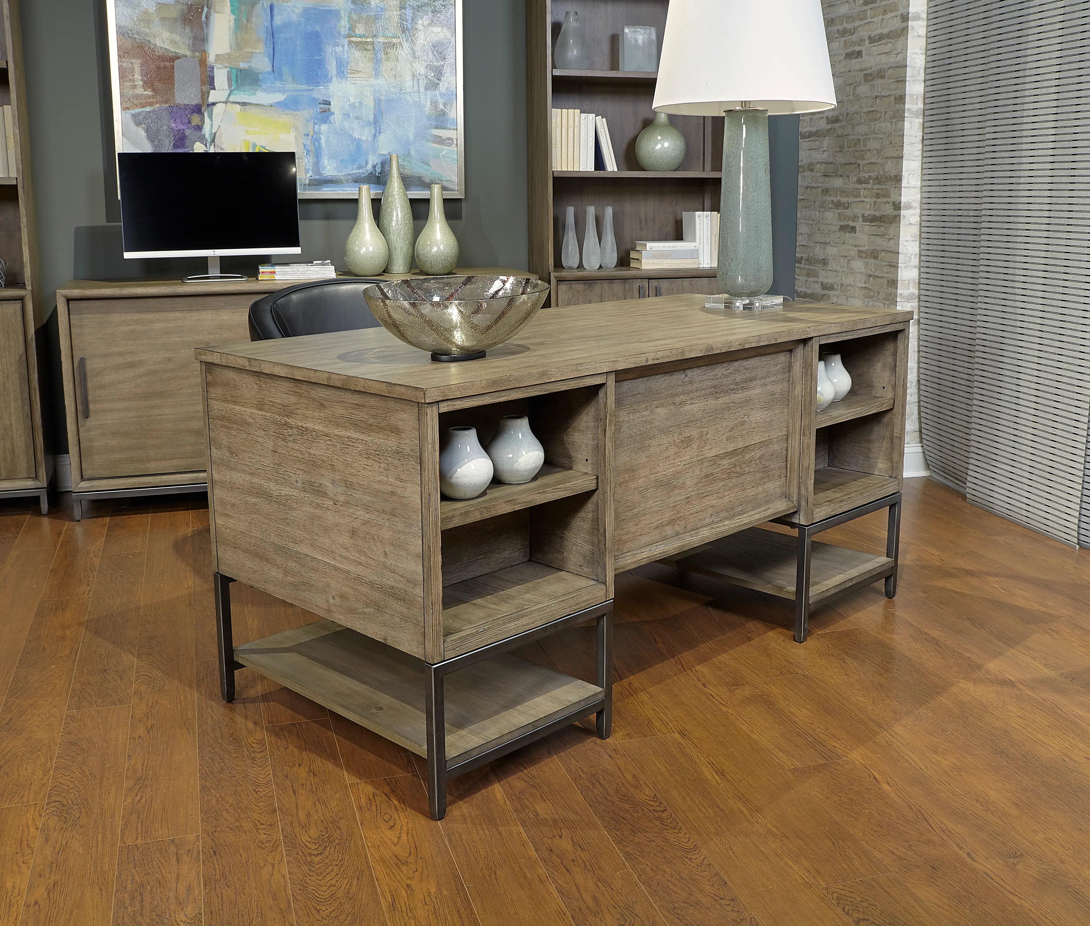 Trellis Desert Brown Home Office Desk-3