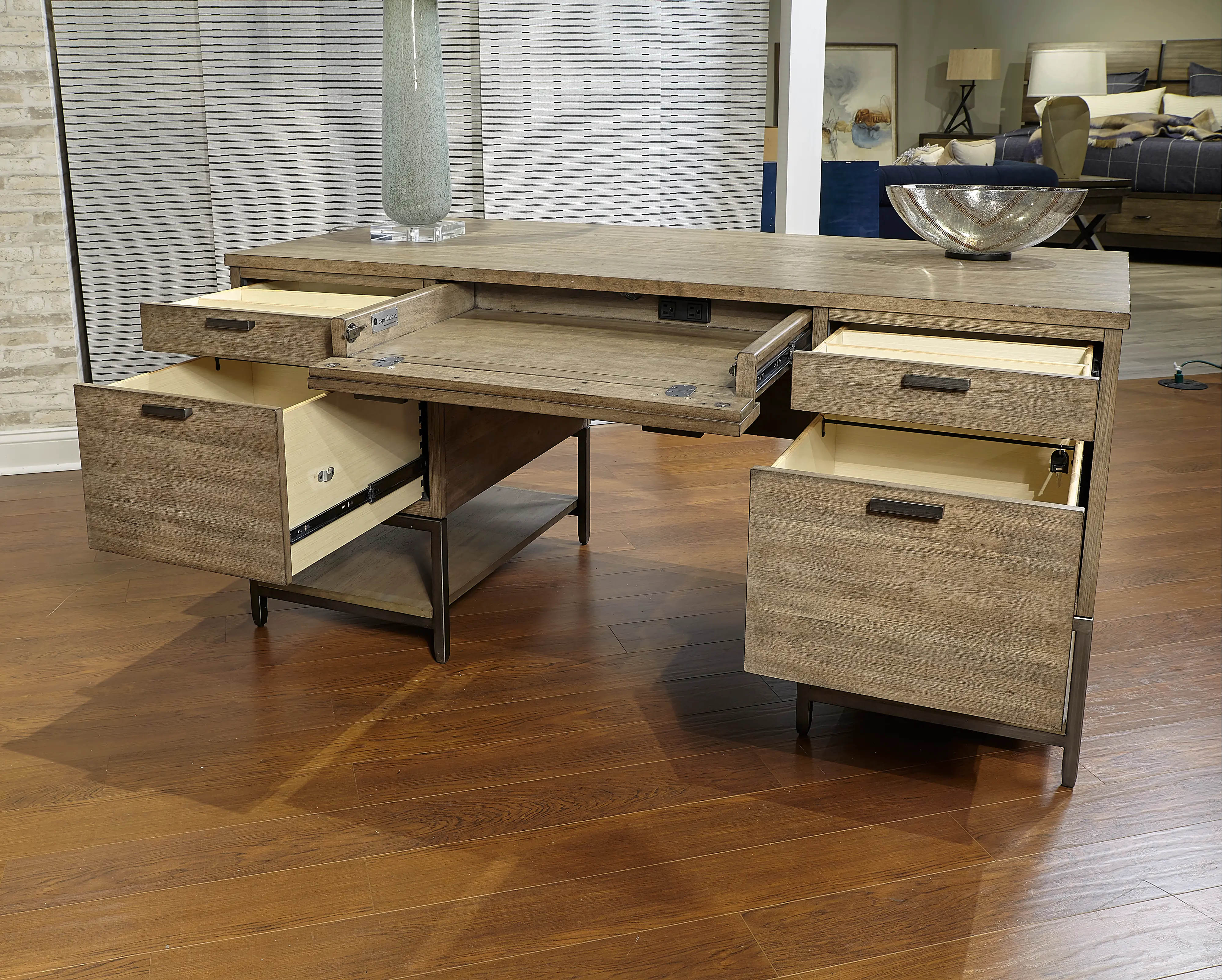 Trellis Desert Brown Home Office Desk-4