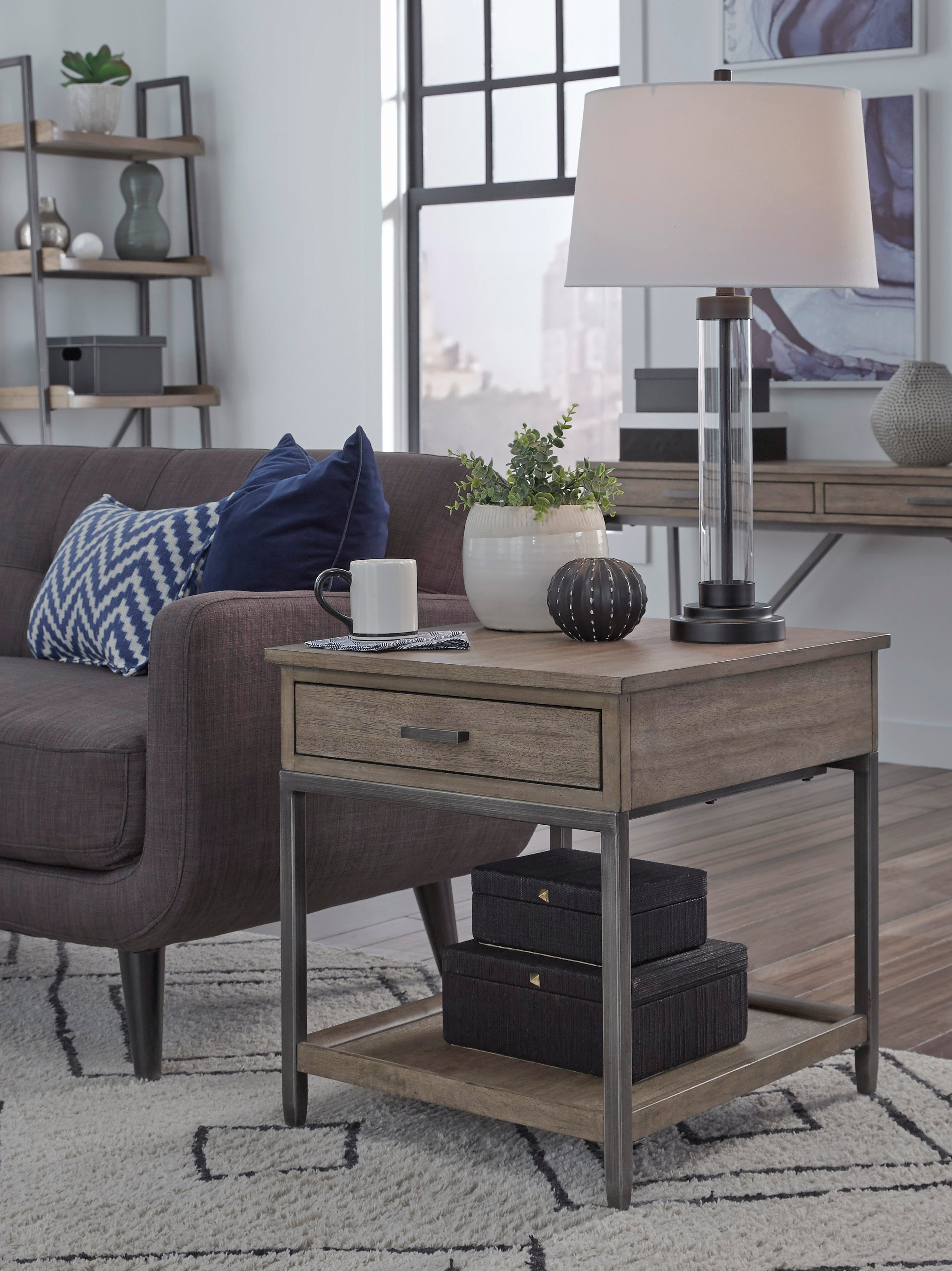 Trellis Desert Brown Contemporary End Table-2