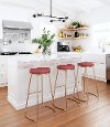 Burgundy and Gold Bar Stool (Set of 2) - Bree