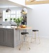 Black and Gold Bar Stool (Set of 2) - Bree