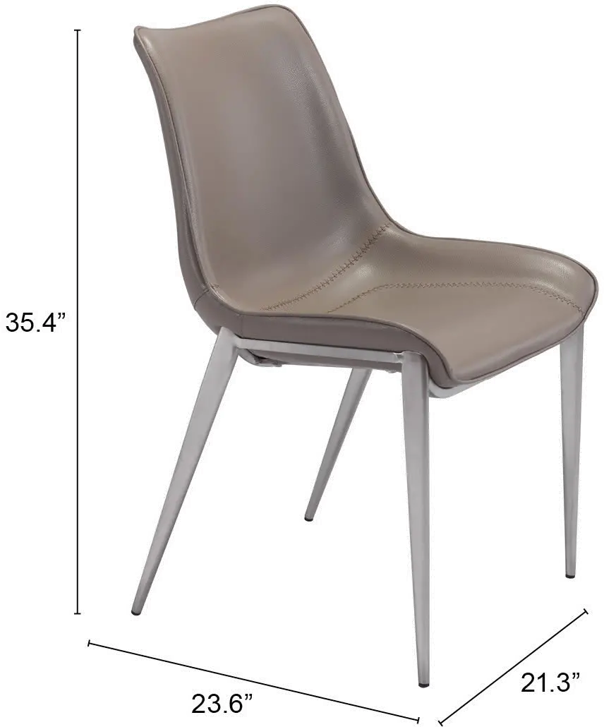Gray and Silver Dining Room Chair (Set of 2) - Magnus-7