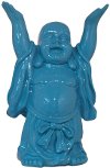 17 Inch Blue Happy Standing Buddha Sculpture