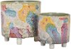 6 Inch Multi Color Footed Planter
