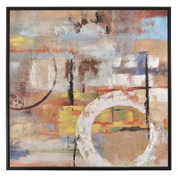 Multi Color Oil Painting Wall Art with Frame on Canvas