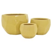 5 Inch Yellow Round Dimensional Planter
