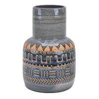 11 Inch Blue Tribal Vase