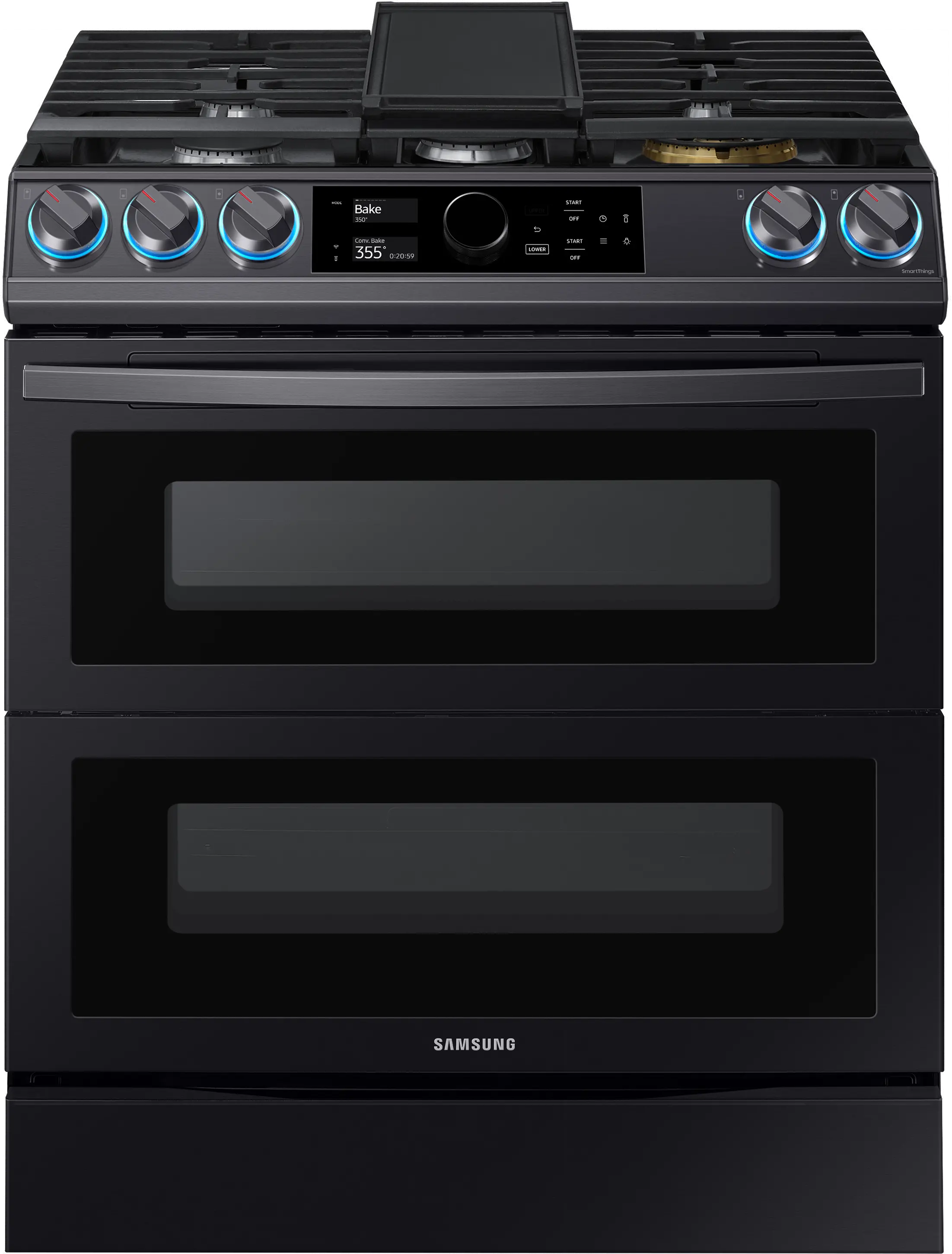 NY63T8751SG Samsung 30 Inch Dual Fuel Flex Duo Smart Range with SmartDial - 6.3 cu. ft., Black Stainless Steel-1