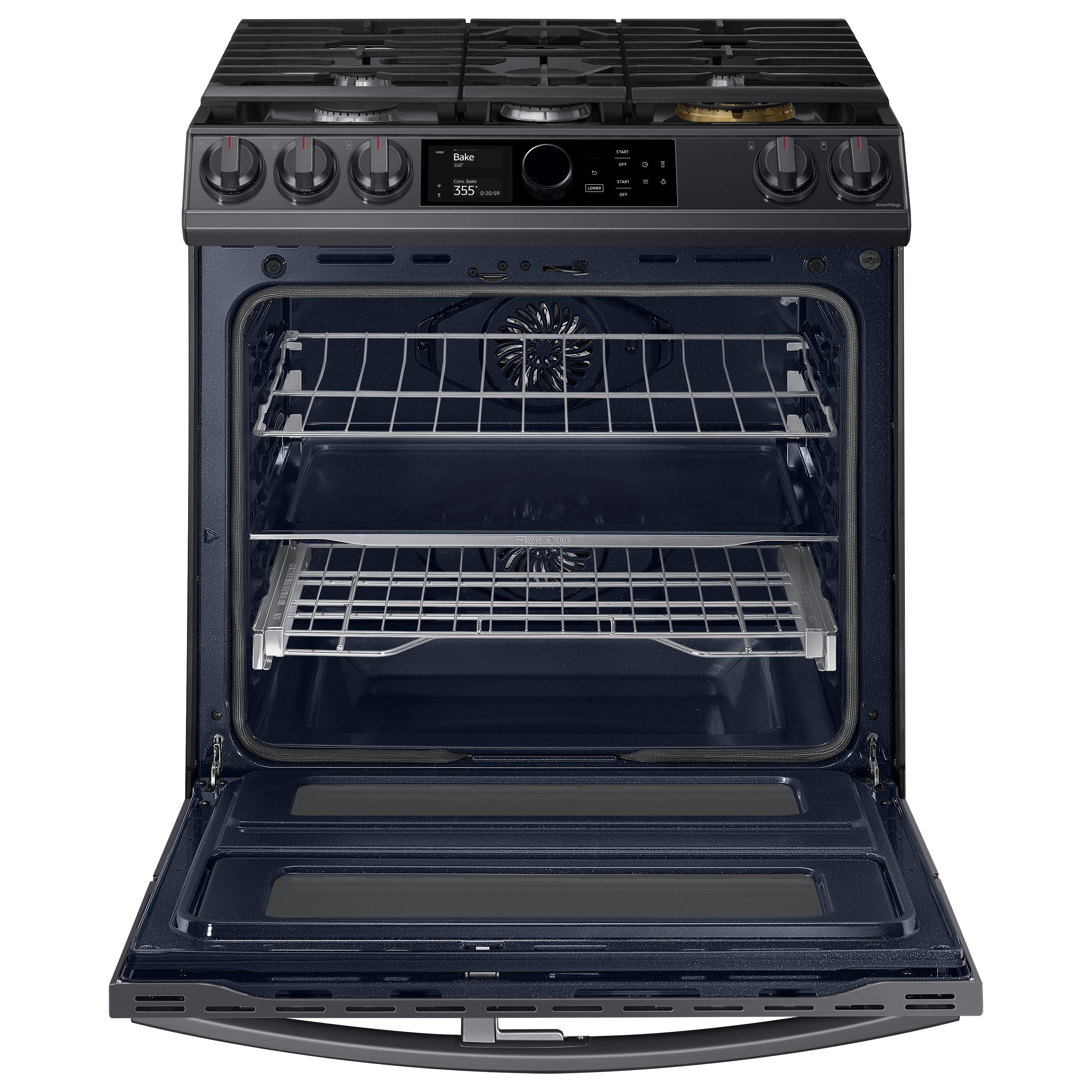NY63T8751SG Samsung 30 Inch Dual Fuel Flex Duo Smart Range with SmartDial - 6.3 cu. ft., Black Stainless Steel-2
