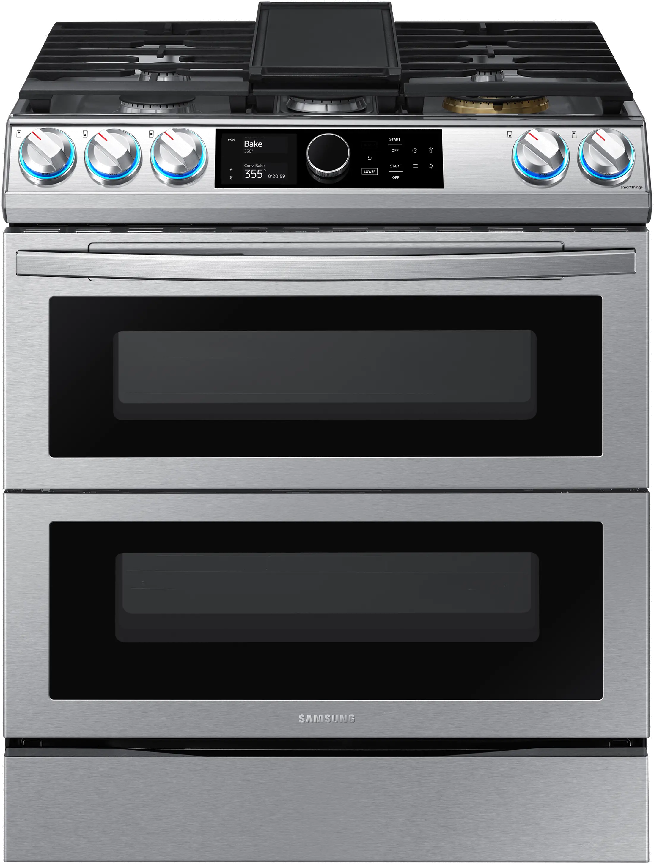 NY63T8751SS Samsung 30 Inch Dual Fuel Flex Duo Smart Range with SmartDial - 6.3 cu. ft., Fingerprint Resistant Stainless Steel-1